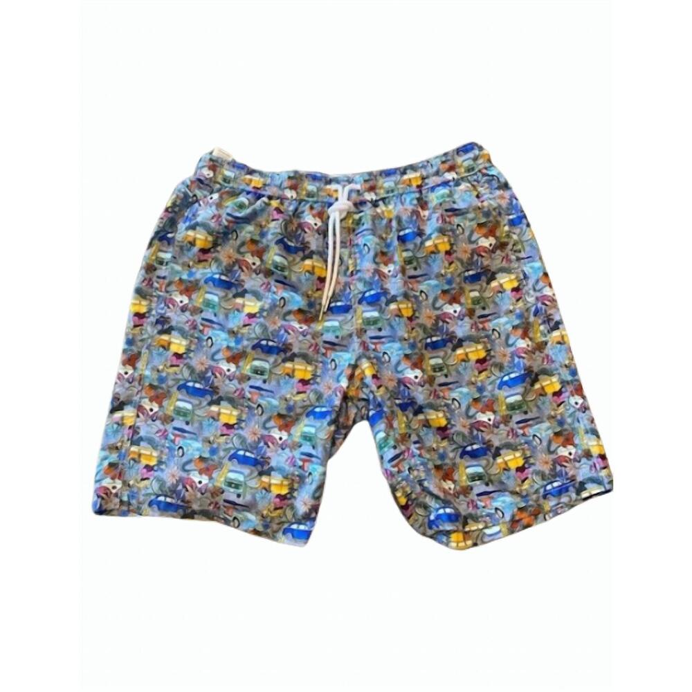 NEW TIKI men's cars swim trunk in blue multi